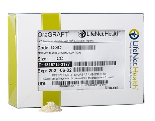 OraGraft - Cortical PAD® Demineralized, 0.25-0.71mm / 0.50cc - LNH