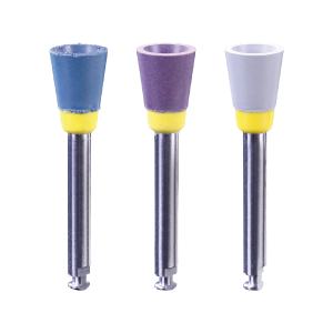 Dentalpolierer, set blau/roze/grijs kegel