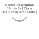 Cytoplast PTFE Suture, USP 3-0, 19 mm 3/8 Circle RC, 45cm