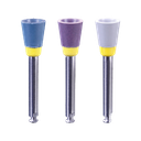 Dentalpolierer, set blau/roze/grijs kegel