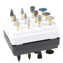 Dentalpolierer, set blau/roze/grijs 12st > type hoekstuk